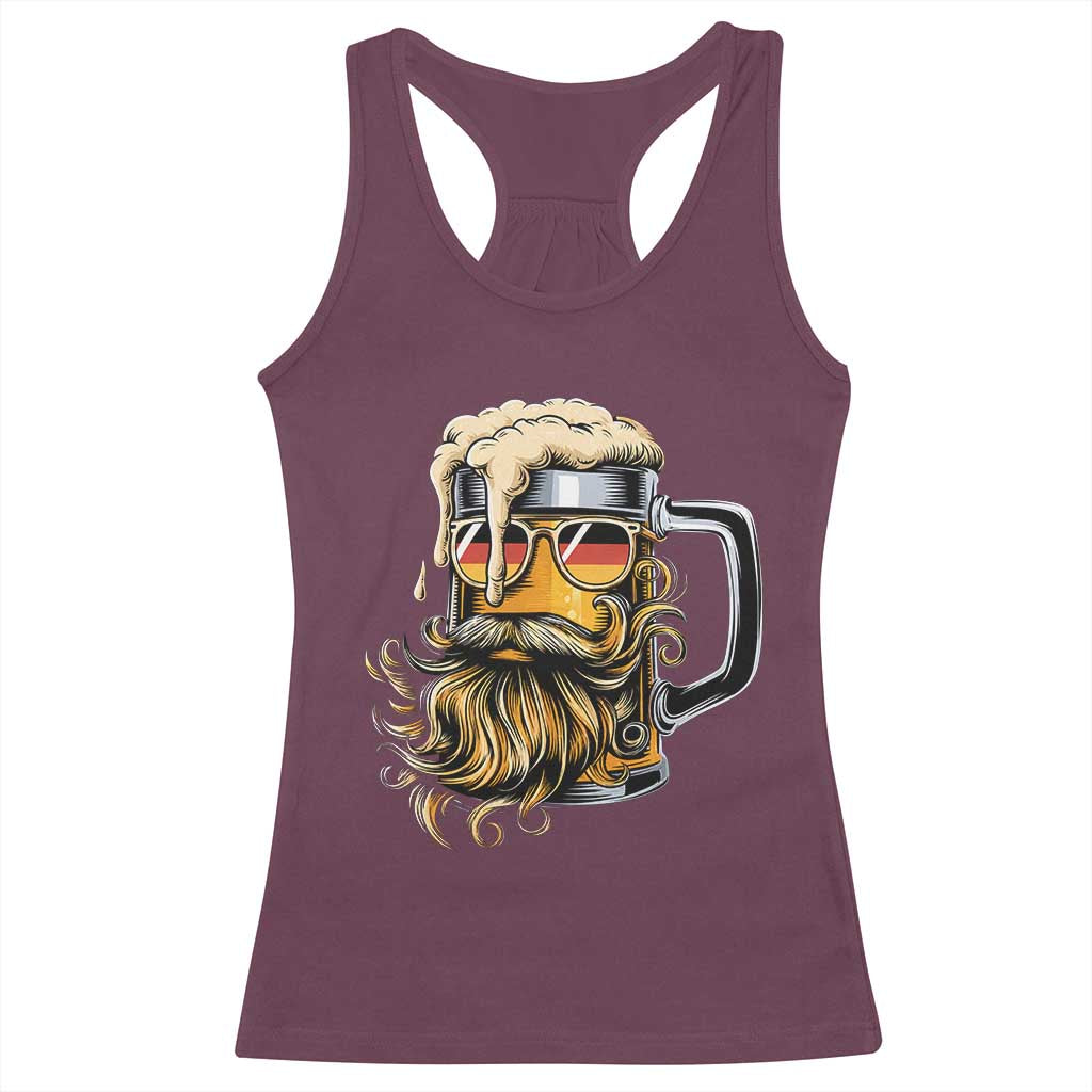 Funny Oktoberfest Beer Lover Gift Racerback Tank Top Cool German Beer Mug TS12 Maroon Print Your Wear