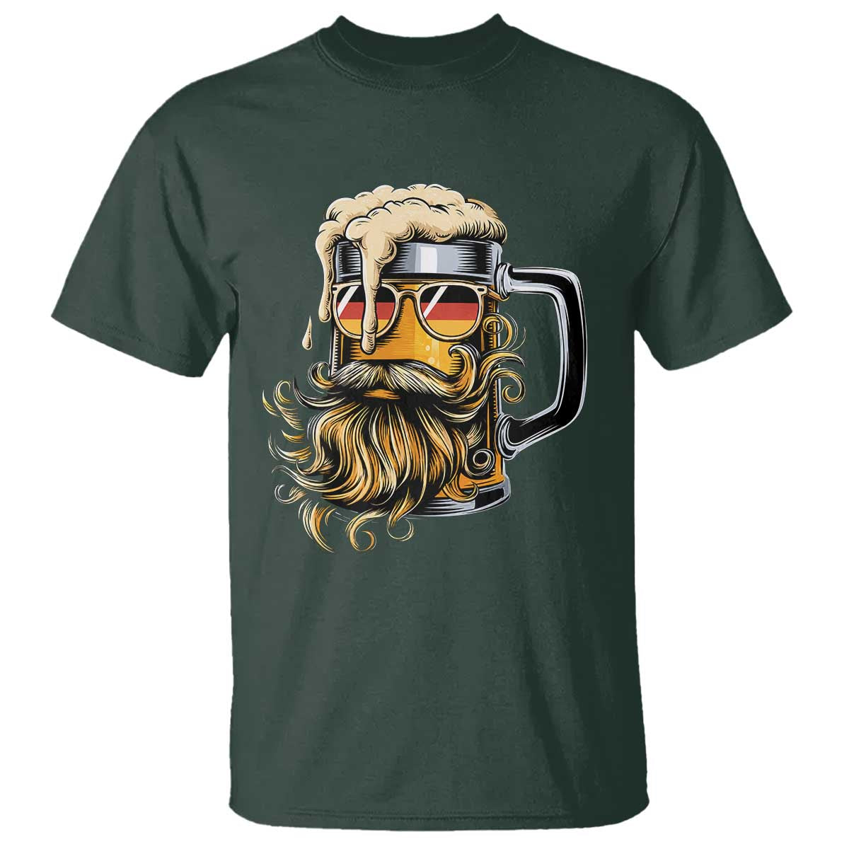 Funny Oktoberfest Beer Lover Gift T Shirt Cool German Beer Mug TS12 Dark Forest Green Print Your Wear