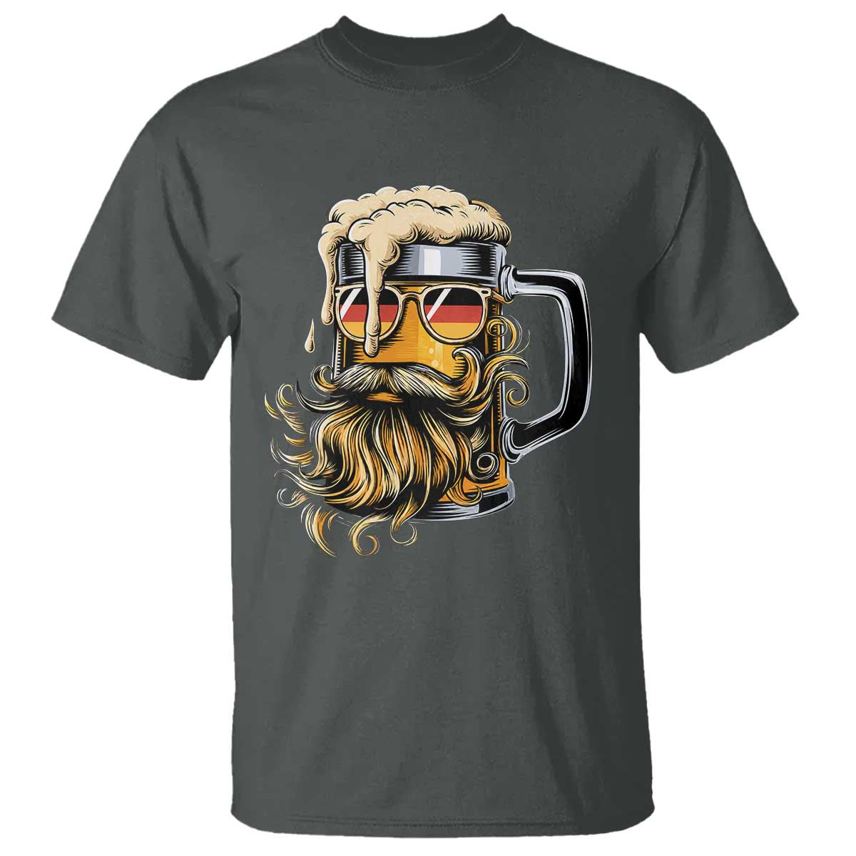 Funny Oktoberfest Beer Lover Gift T Shirt Cool German Beer Mug TS12 Dark Heather Print Your Wear