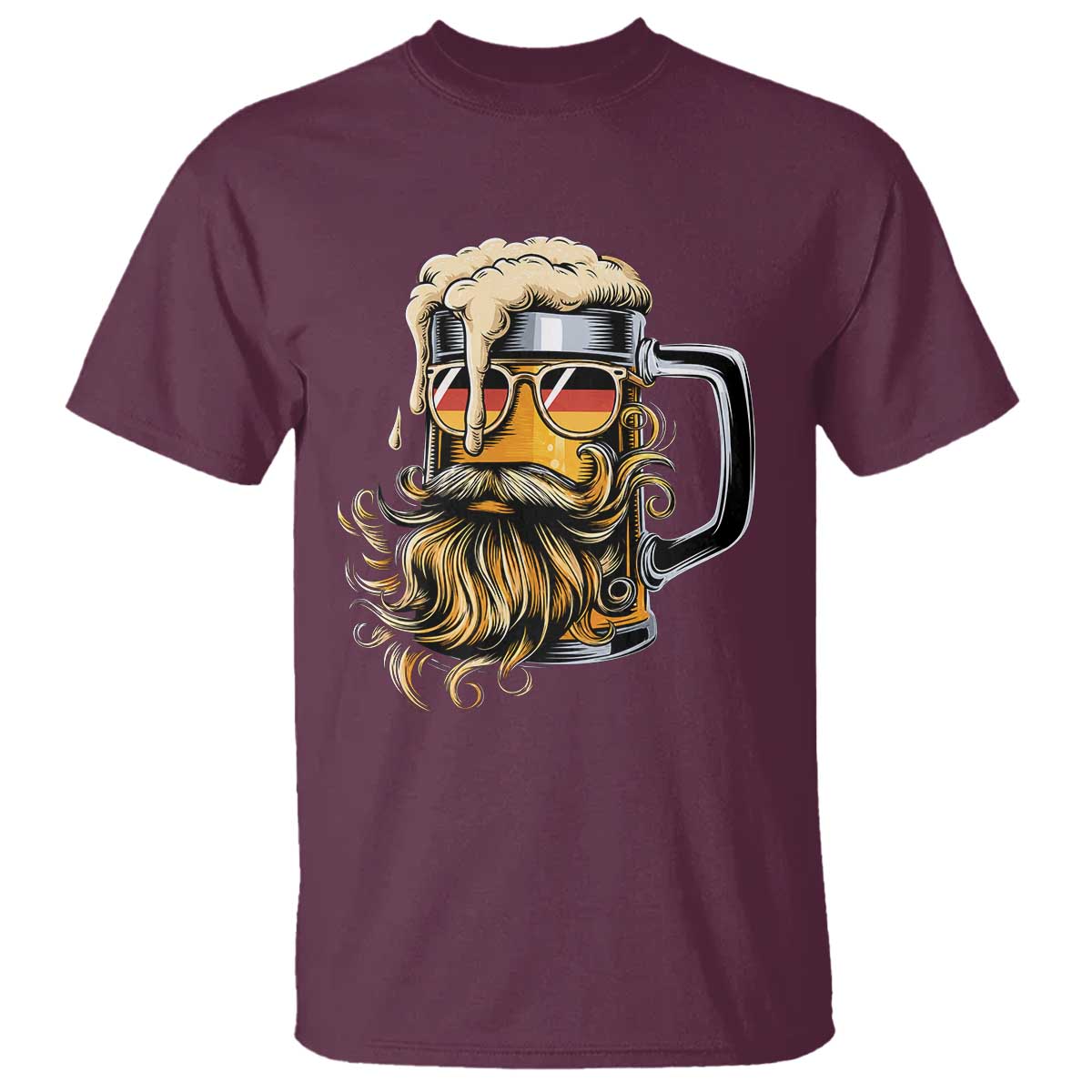 Funny Oktoberfest Beer Lover Gift T Shirt Cool German Beer Mug TS12 Maroon Print Your Wear