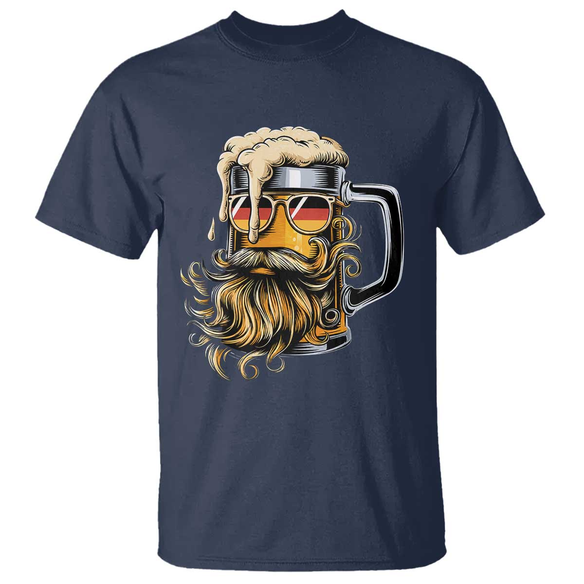 Funny Oktoberfest Beer Lover Gift T Shirt Cool German Beer Mug TS12 Navy Print Your Wear