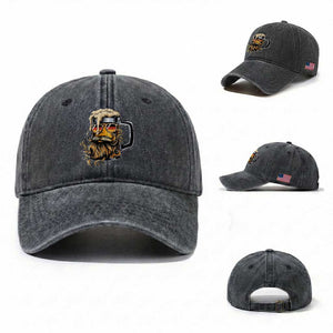Funny Oktoberfest Beer Lover Gift Washed Cotton Baseball Cap Cool German Beer Mug TS12 Washed Cap Universal Fit Dark Gray Print Your Wear