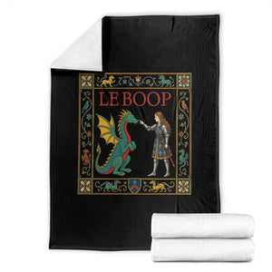 Le Boop Medieval Knight Dragon Throw Blanket Renaissance Fantasy Fair Lover Gift TS12 Black Print Your Wear