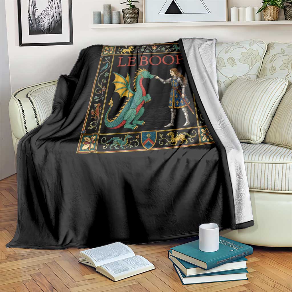 Le Boop Medieval Knight Dragon Throw Blanket Renaissance Fantasy Fair Lover Gift TS12 Print Your Wear