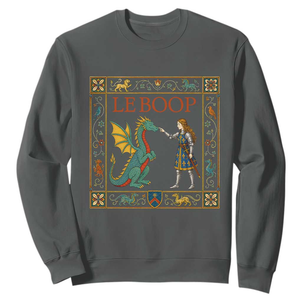 Le Boop Medieval Knight Dragon Sweatshirt Renaissance Fantasy Fair Lover Gift TS12 Dark Heather Print Your Wear