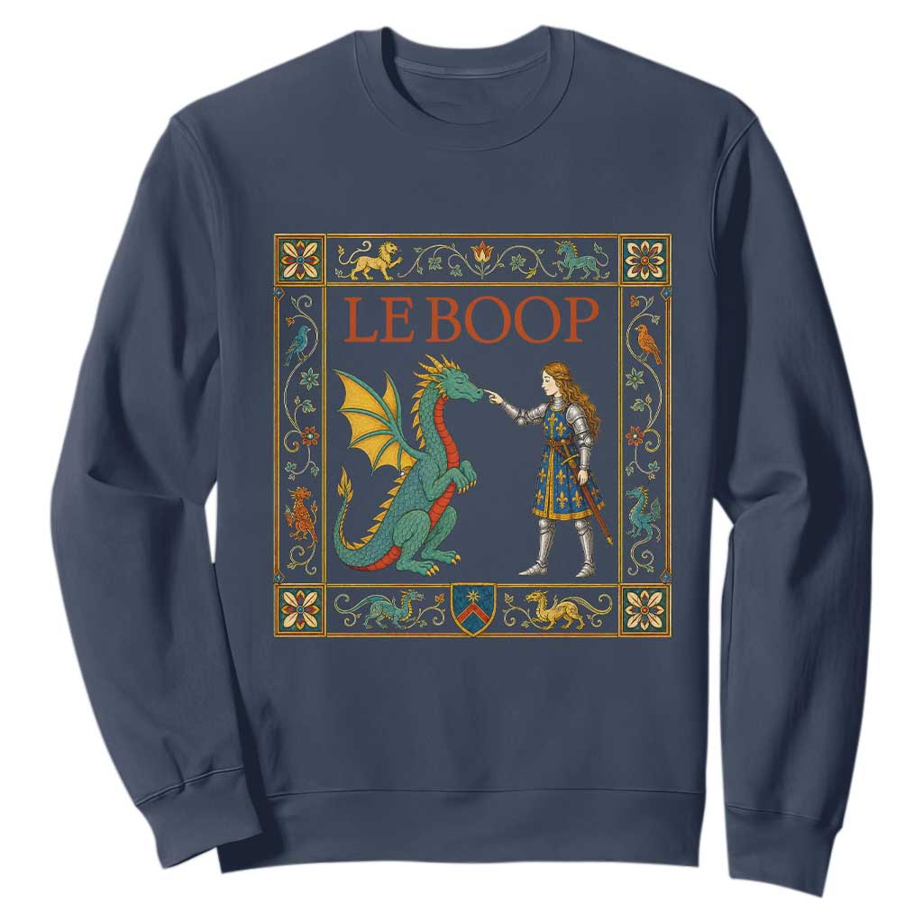 Le Boop Medieval Knight Dragon Sweatshirt Renaissance Fantasy Fair Lover Gift TS12 Navy Print Your Wear