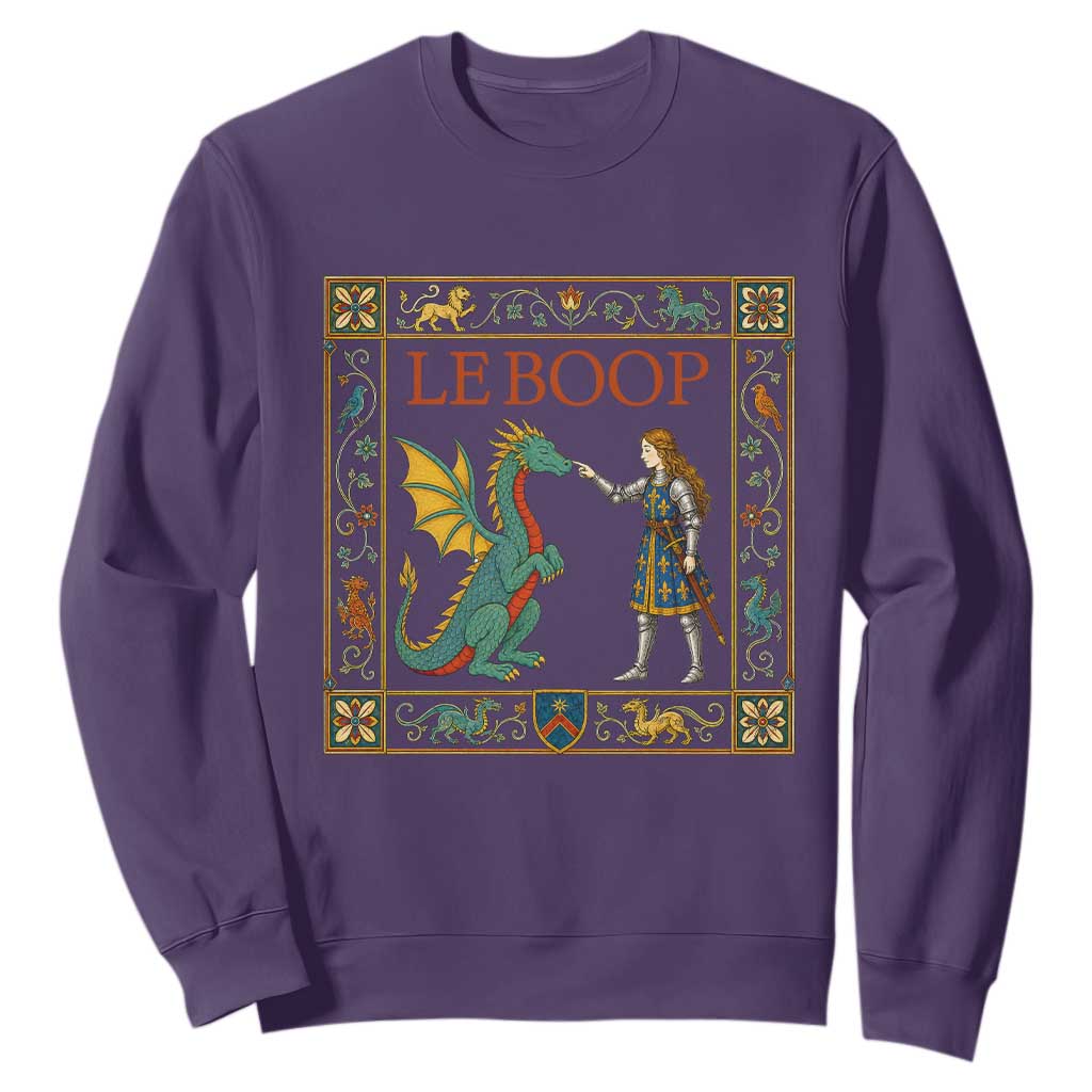 Le Boop Medieval Knight Dragon Sweatshirt Renaissance Fantasy Fair Lover Gift TS12 Purple Print Your Wear