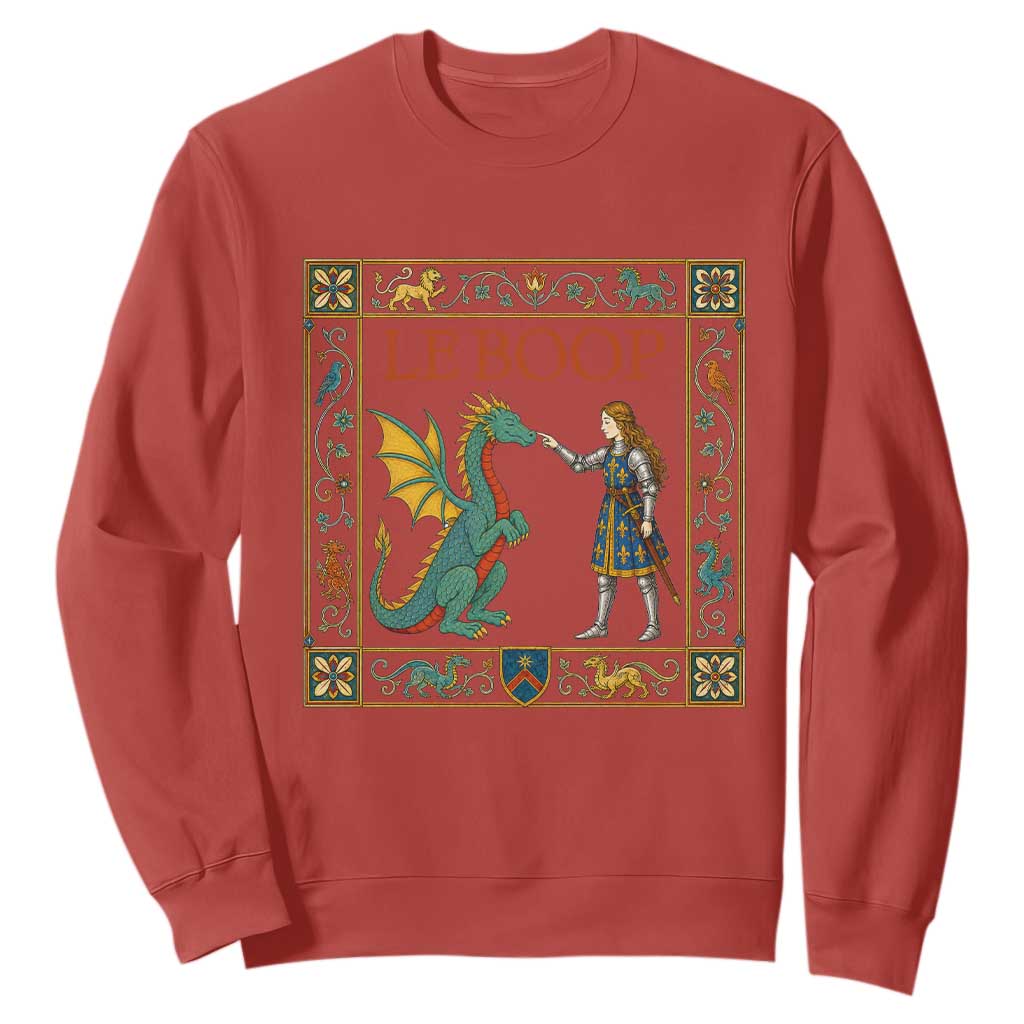 Le Boop Medieval Knight Dragon Sweatshirt Renaissance Fantasy Fair Lover Gift TS12 Red Print Your Wear