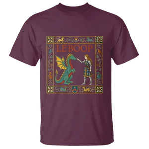 Le Boop Medieval Knight Dragon T Shirt Renaissance Fantasy Fair Lover Gift TS12 Maroon Print Your Wear