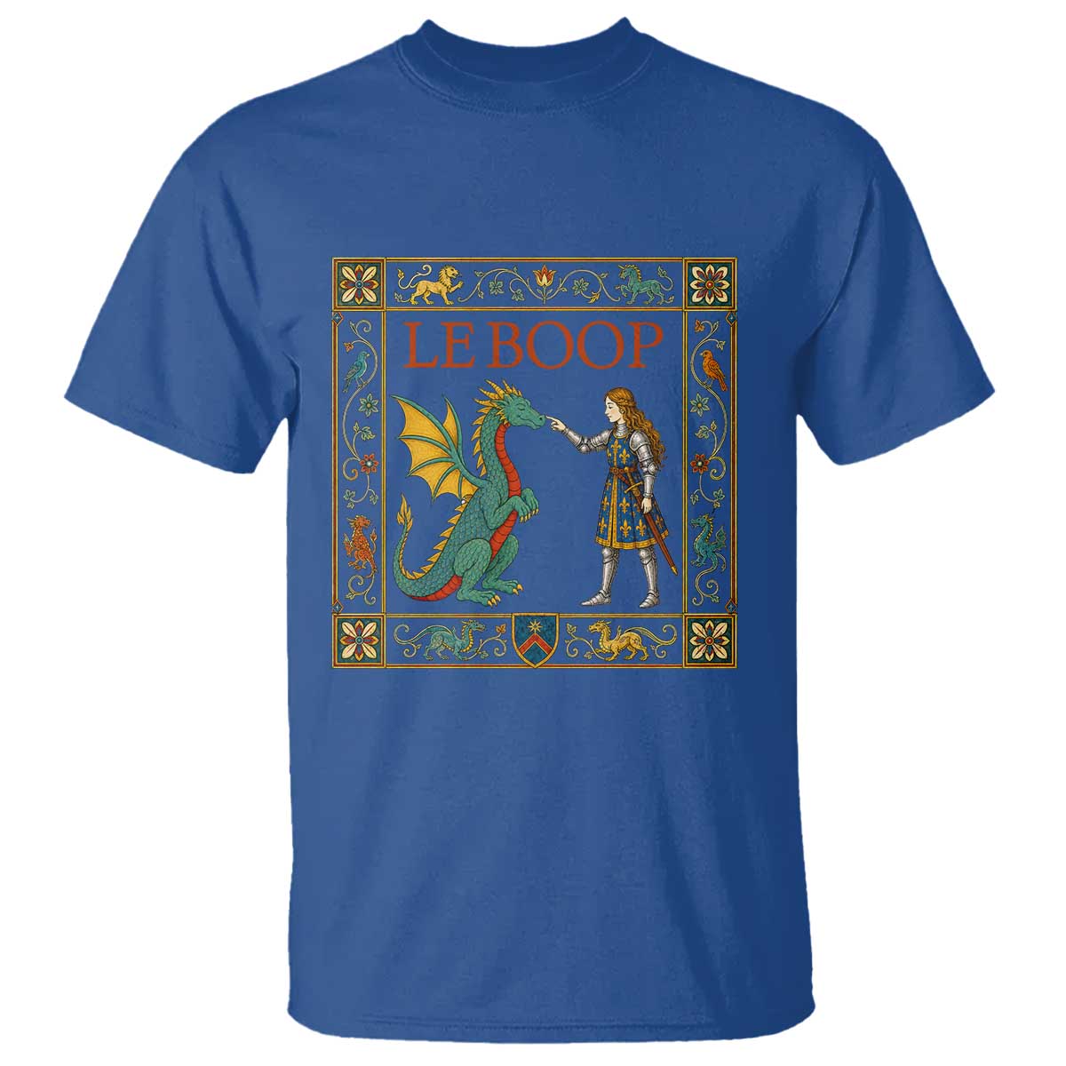 Le Boop Medieval Knight Dragon T Shirt Renaissance Fantasy Fair Lover Gift TS12 Royal Blue Print Your Wear