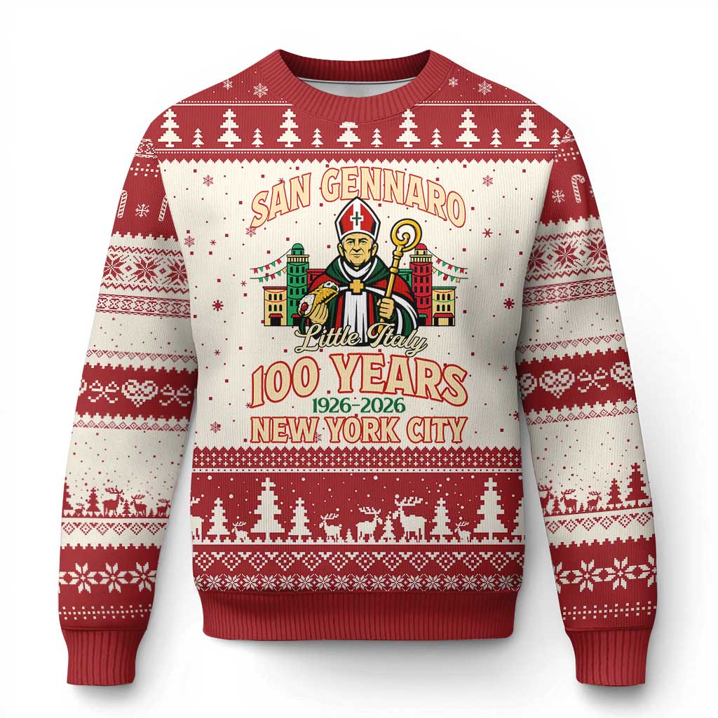 San Gennaro Feast Little Italy New York City Ugly Christmas Sweater 100 Years Italian Heritage Festival Gift