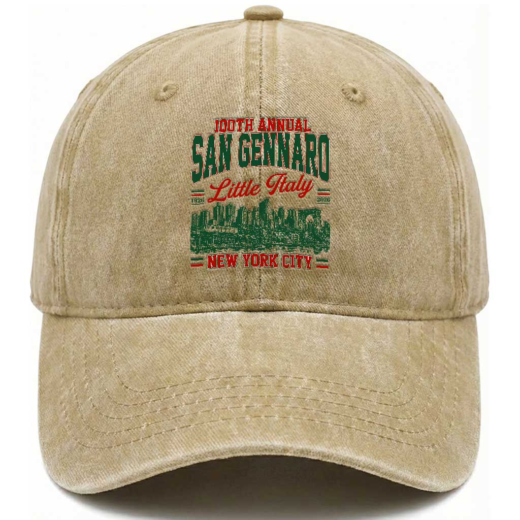 San Gennaro Little Italy NYC Feast Washed Cotton Baseball Cap 100 Years Italian Heritage Celebration Gift
