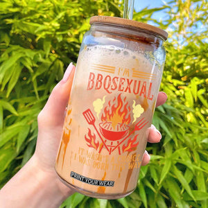 Funny Im BBQsexual It Wasnt A Choice Glass Can Grill Master Pitmaster Gift