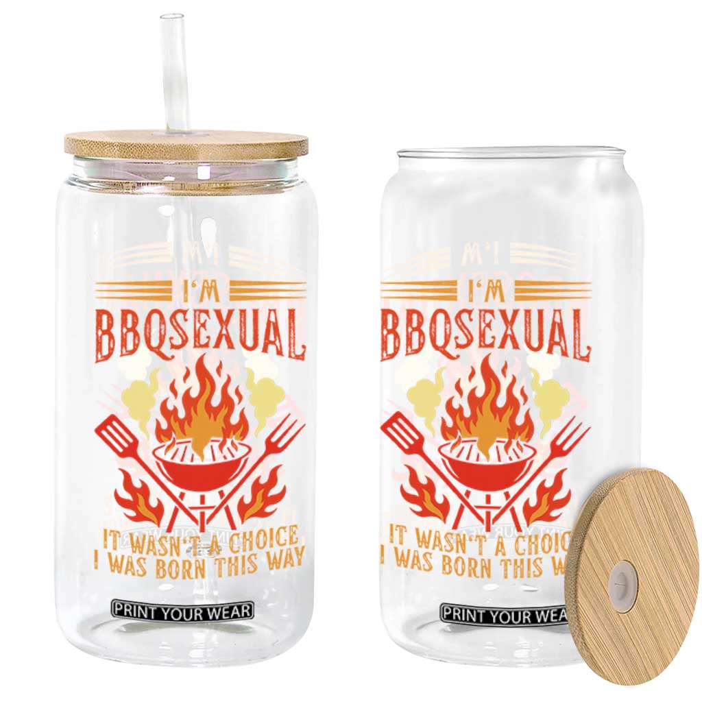 Funny Im BBQsexual It Wasnt A Choice Glass Can Grill Master Pitmaster Gift