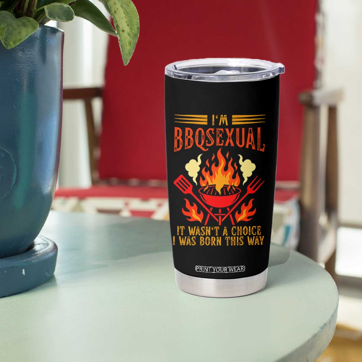 Funny Im BBQsexual It Wasnt A Choice Tumbler Cup Grill Master Pitmaster Gift
