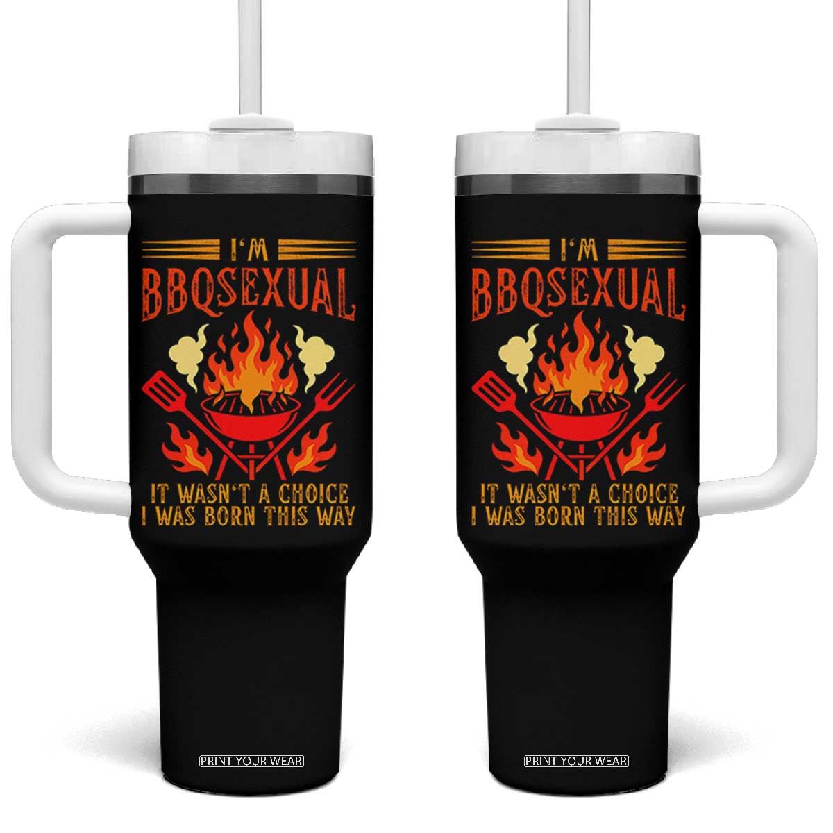 Funny Im BBQsexual It Wasnt A Choice Tumbler With Handle Grill Master Pitmaster Gift