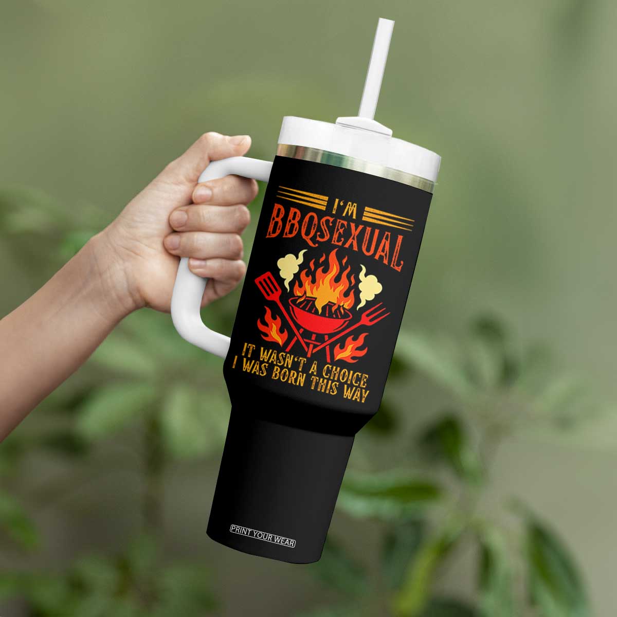 Funny Im BBQsexual It Wasnt A Choice Tumbler With Handle Grill Master Pitmaster Gift