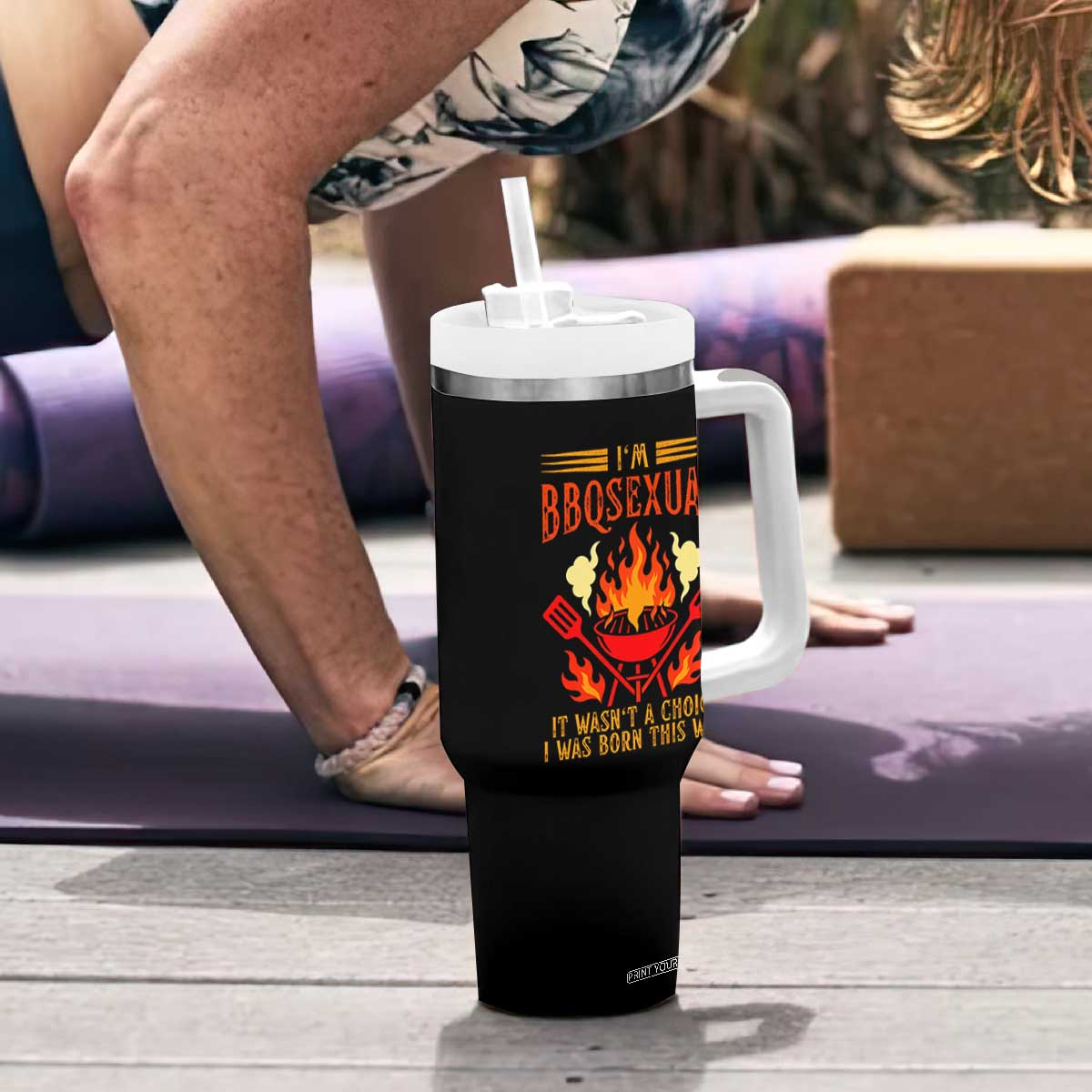 Funny Im BBQsexual It Wasnt A Choice Tumbler With Handle Grill Master Pitmaster Gift