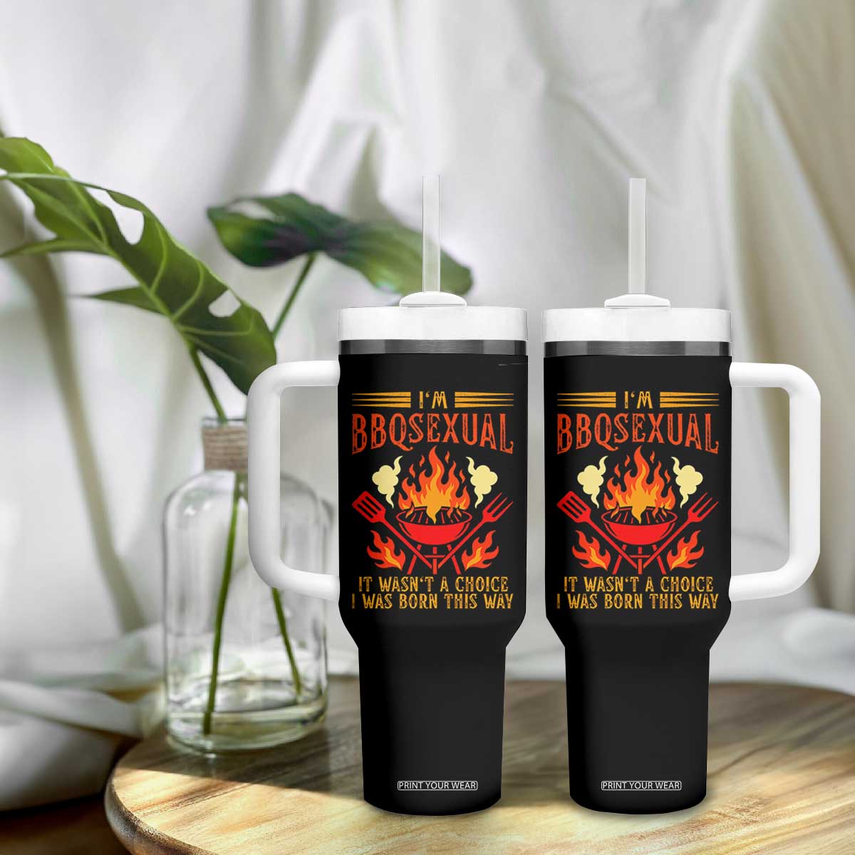 Funny Im BBQsexual It Wasnt A Choice Tumbler With Handle Grill Master Pitmaster Gift