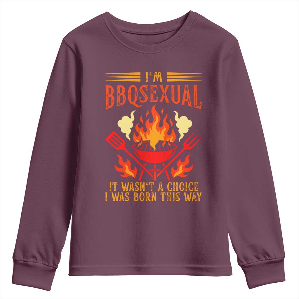Funny Im BBQsexual It Wasnt A Choice Youth Sweatshirt Grill Master Pitmaster Gift