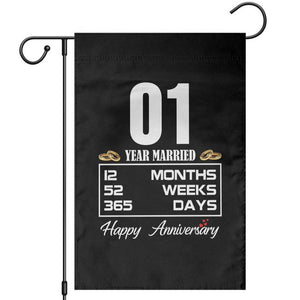 Vintage 1st Wedding Anniversary Garden Flag One Year Married Gift