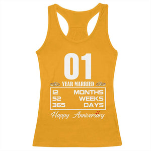 Vintage 1st Wedding Anniversary Racerback Tank Top One Year Married Gift