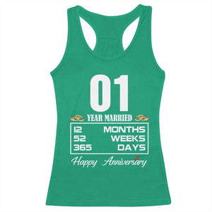 Vintage 1st Wedding Anniversary Racerback Tank Top One Year Married Gift