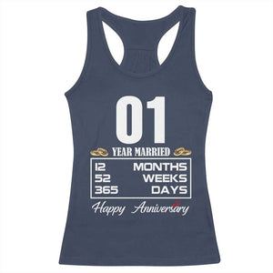 Vintage 1st Wedding Anniversary Racerback Tank Top One Year Married Gift