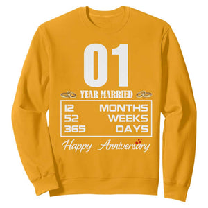 Vintage 1st Wedding Anniversary Sweatshirt One Year Married Gift