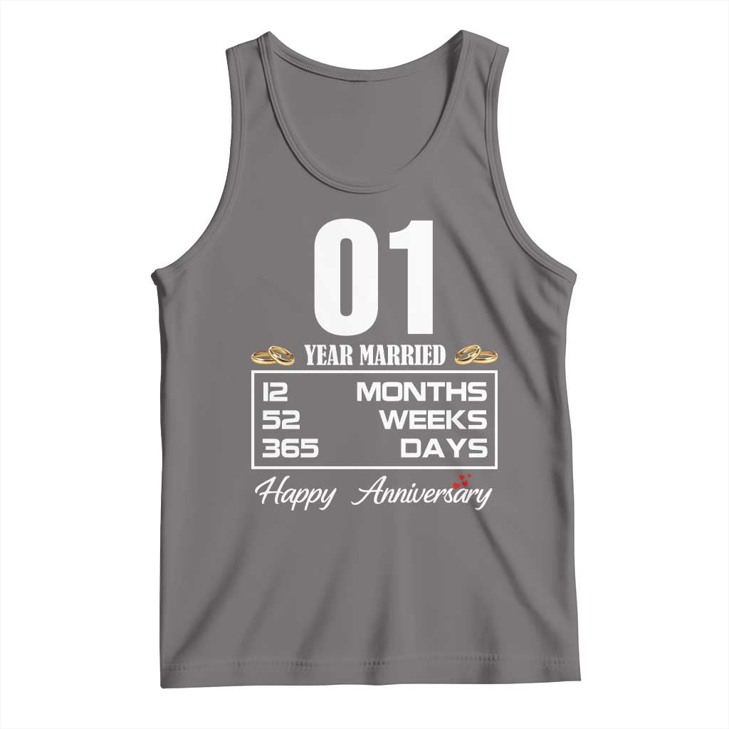 Vintage 1st Wedding Anniversary Tank Top One Year Married Gift