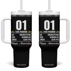 Vintage 1st Wedding Anniversary Tumbler With Handle One Year Married Gift