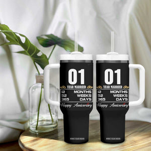 Vintage 1st Wedding Anniversary Tumbler With Handle One Year Married Gift