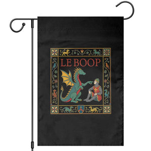 Le Boop Knight Dragon Renaissance Fair Medieval Humor Garden Flag TS12 Black Print Your Wear