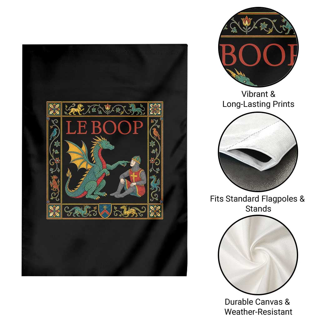 Le Boop Knight Dragon Renaissance Fair Medieval Humor Garden Flag TS12 Print Your Wear