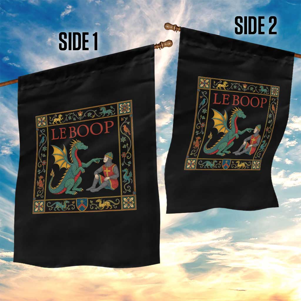 Le Boop Knight Dragon Renaissance Fair Medieval Humor Garden Flag TS12 Print Your Wear