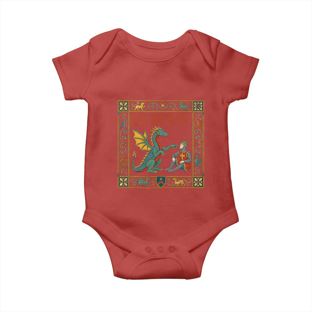 Le Boop Knight Dragon Renaissance Fair Medieval Humor Baby Onesie TS12 Red Print Your Wear