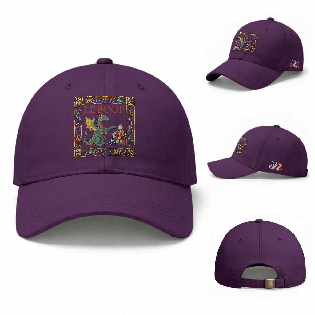 Le Boop Knight Dragon Renaissance Fair Medieval Humor Baseball Cap TS12 Baseball Cap Universal Fit Purple Print Your Wear