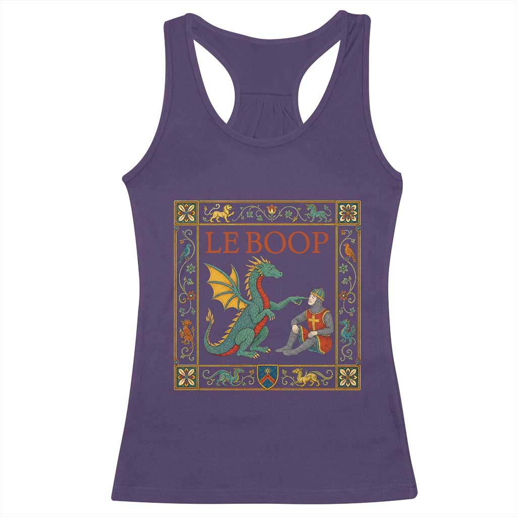 Le Boop Knight Dragon Renaissance Fair Medieval Humor Racerback Tank Top TS12 Purple Print Your Wear