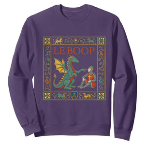 Le Boop Knight Dragon Renaissance Fair Medieval Humor Sweatshirt TS12 Purple Print Your Wear