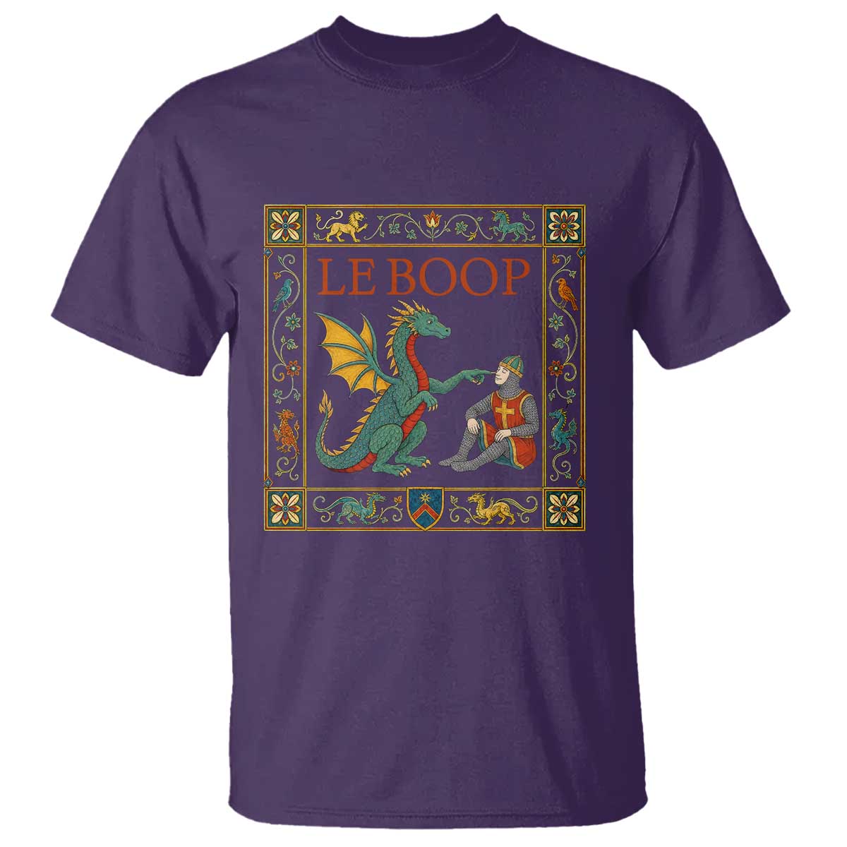 Le Boop Knight Dragon Renaissance Fair Medieval Humor T Shirt TS12 Purple Print Your Wear