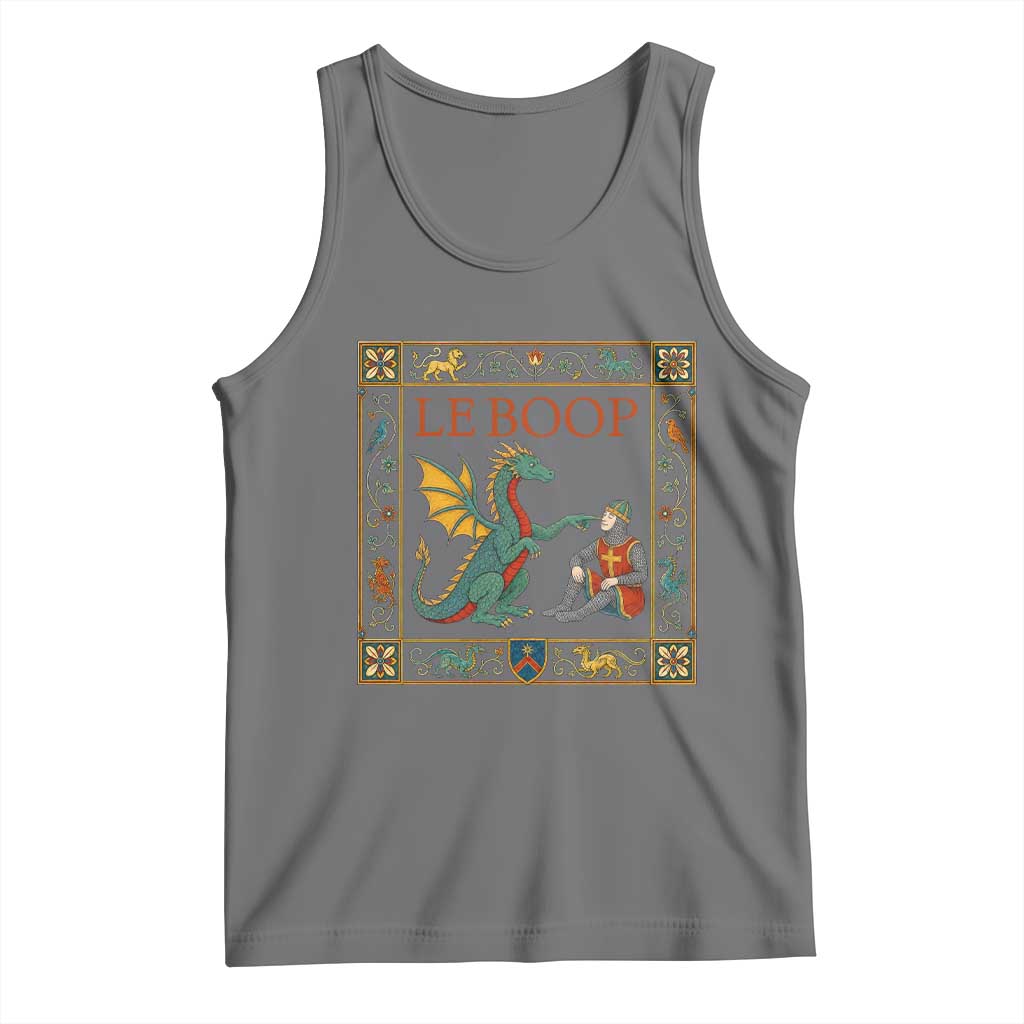 Le Boop Knight Dragon Renaissance Fair Medieval Humor Tank Top TS12 Black Heather Print Your Wear