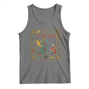 Le Boop Knight Dragon Renaissance Fair Medieval Humor Tank Top TS12 Black Heather Print Your Wear