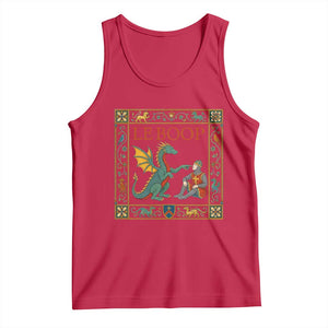 Le Boop Knight Dragon Renaissance Fair Medieval Humor Tank Top TS12 Red Print Your Wear