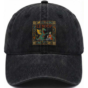 Le Boop Knight Dragon Renaissance Fair Medieval Humor Washed Cotton Baseball Cap TS12 Print Your Wear
