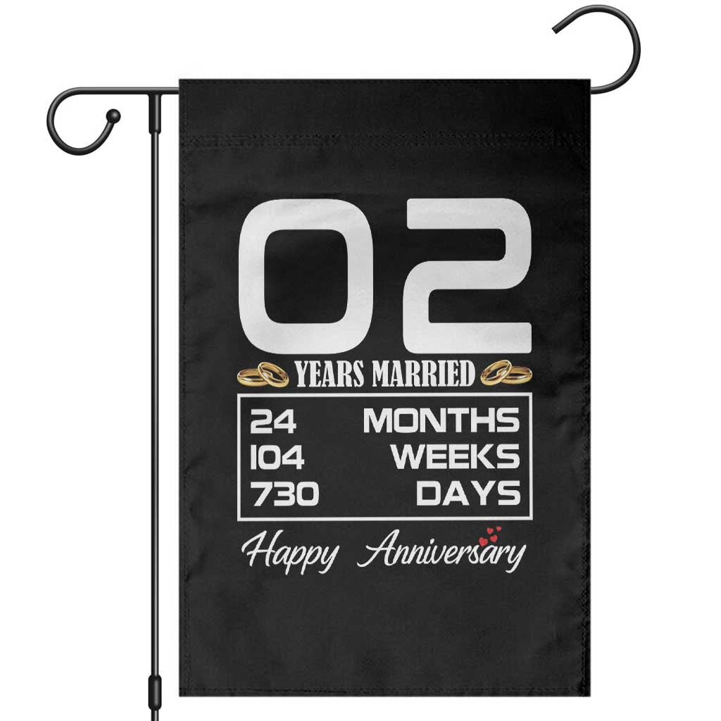 Vintage 2nd Wedding Anniversary Garden Flag Two Years Married Gift