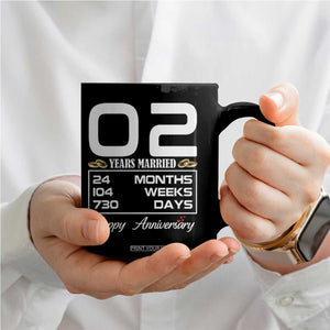 Vintage 2nd Wedding Anniversary Coffee Mug Two Years Married Gift