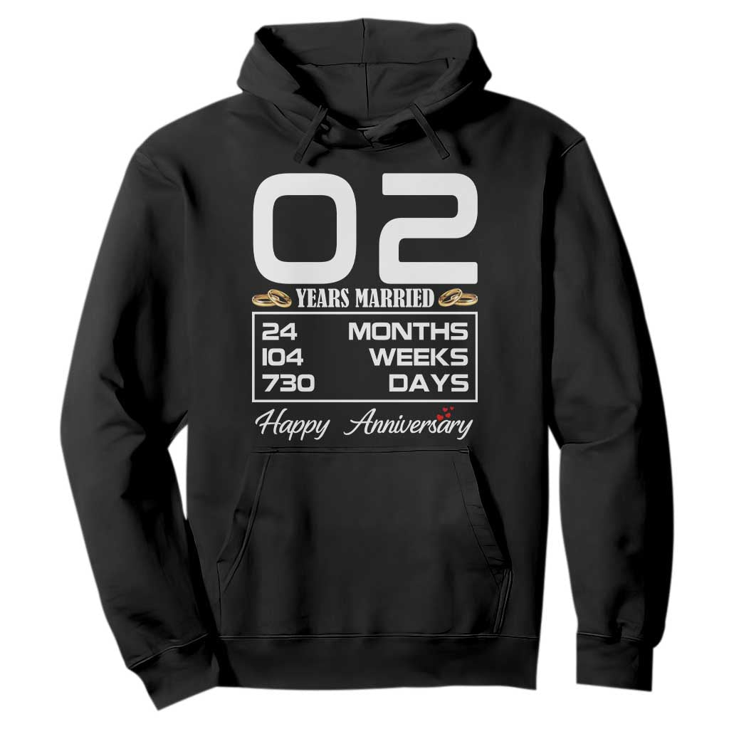 Vintage 2nd Wedding Anniversary Hoodie Two Years Married Gift