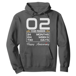 Vintage 2nd Wedding Anniversary Hoodie Two Years Married Gift