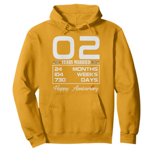 Vintage 2nd Wedding Anniversary Hoodie Two Years Married Gift