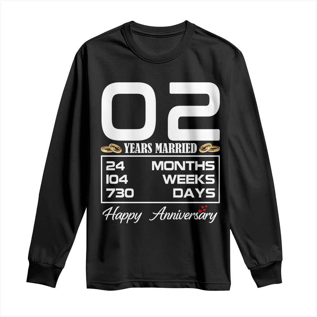 Vintage 2nd Wedding Anniversary Long Sleeve Shirt Two Years Married Gift